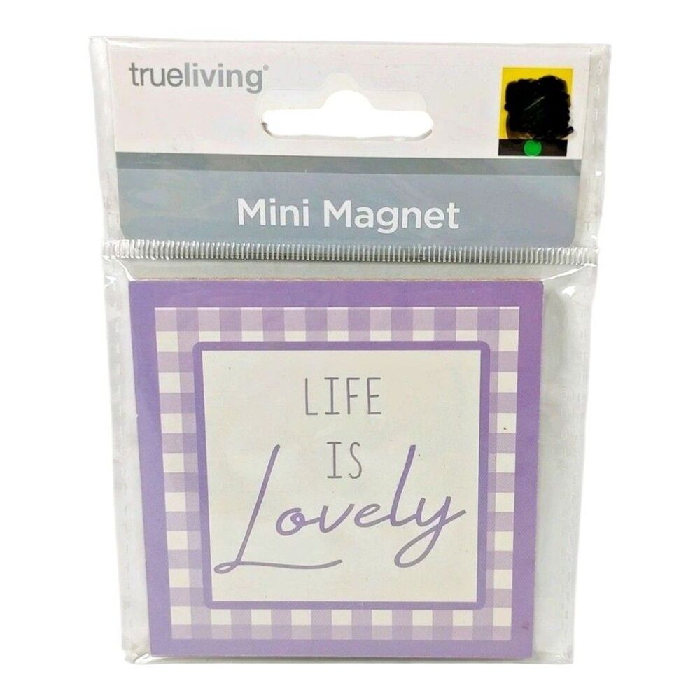 Trueliving Mini Refrigerator Fridge Icebox Magnetic Decor Purple White Quote